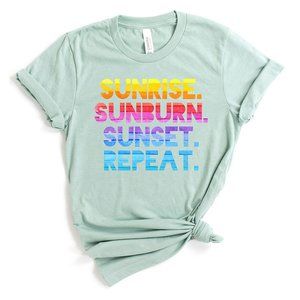 Party On! | Sage 'Sunrise Sunburn Sunset Repeat' Boyfriend Tee